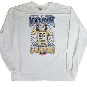 UConn Women's Basketball 7X Champions Anvil Long Sleeve T-Shirt XL White